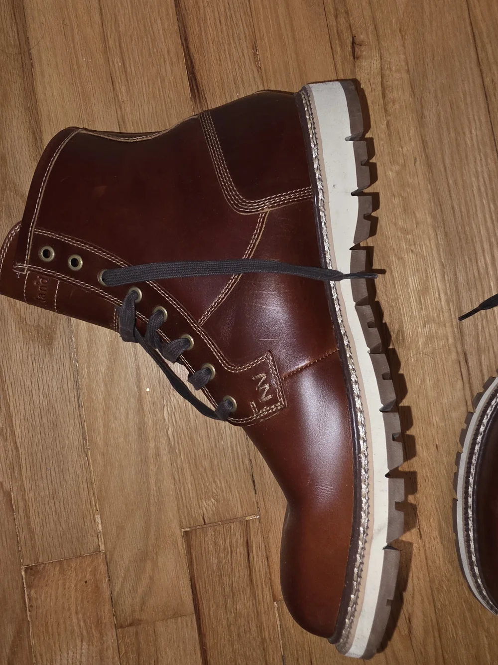 Timberland Men’s Dark Brown Leather Lace-Up Work Boots